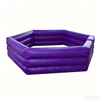 Aire de jeu gonflable hexagonale violette pour balle géante, avec kit de réparation gratuit, pour l'entraînement sportif de Dodgeball