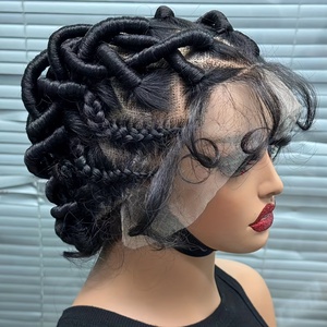 Lace Full <strong>Wig</strong> with Braided <strong>Updo</strong> - Perfect for Party Time - Womens High-Quality Synthetic Hairpiece Perruque - Product Image 1