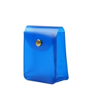 Logo personnalisé Pvc givré clair bouton sac Transparent couleur trousse de toilette maquillage pochette avec bouton pression pour petits cosmétiques