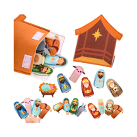 Ensemble de 6 marionnettes à doigts en feutre sur le thème de la Nativité - Jeu biblique, activités de la garderie d'enfants, cadeau de Noël écologique et non toxique pour