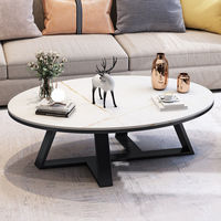 Ensemble table basse moderne de luxe en roche blanche et dorée de style simole Mobilier de maison populaire pour le salon