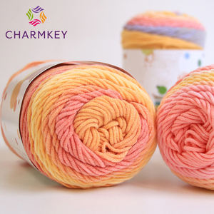 Toptan yaz cheesekek iplik % 45% pamuk 55% akrilik gökkuşağı karışımlı kek iplik pamuk tığ örgü için - Product Image 1