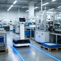 Robot mobile autonome OEM 120 kg avec SLAM visuel pour la logistique intelligente industrielle et hospitalière et la manutention de matériaux