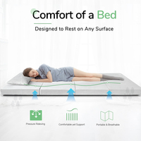 Colchoneta Portátil de Espuma Viscoelástica, Plegable en Cuatro Partes, Antideslizante, Lavable, Tipo Tatami, para Siesta o Yoga
