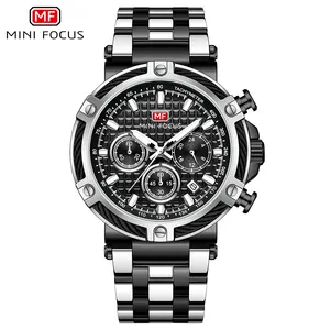 Mini Focus Sport Waterdicht Quartz Hoge Merk Luxe Roestvrijstalen Band Datum Display Lichtgevende Handen Mannen Horloge