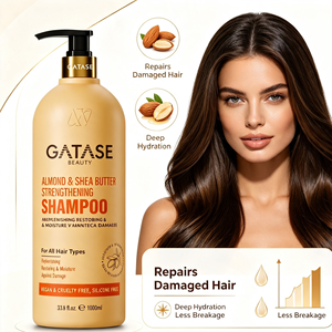 Shampooing fortifiant antichute GATASE aux amandes <span class=keywords><strong>et</strong></span> au beurre de karité <span class=keywords><strong>bio</strong></span>, nourrissant <span class=keywords><strong>et</strong></span> réparateur pour <span class=keywords><strong>cheveux</strong></span> <span class=keywords><strong>fins</strong></span>, <span class=keywords><strong>clairsemés</strong></span> <span class=keywords><strong>et</strong></span> plats - Product Image 3