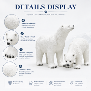 Escultura de Oso Polar de Fibra de Vidrio Personalizada, Estatua de Animal Ártico OEM para Exhibición en Jardines y Paisajes - Product Image 5