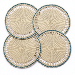 New Product 2026 Natural Seagrass Charger Plates Customize Sizes Variety of Colors Handmade Rattan <b>Placemat</b> for Table Decoration - Product Image 1