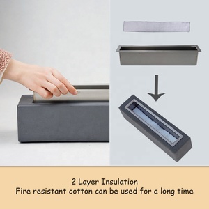 Portable <strong>Rectangular</strong> Mini Ethanol <strong>Fireplace</strong> Indoor/<strong>Outdoor</strong> Tabletop Fire Pit with Clean Burning Made of Concrete - Product Image 5