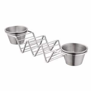 Grosir Upgrade Meksiko Taco Shell Stand Up Taco holder dengan <span class=keywords><strong>2</strong></span> cangkir - Product Image 5