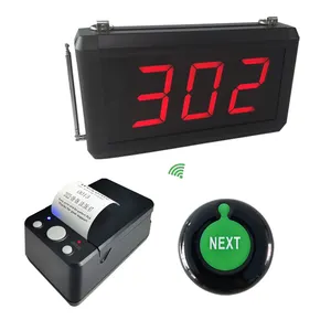 Take A Number System Wireless Queue Management System 3-Digit Display With Next Control Button And Thermal Printer