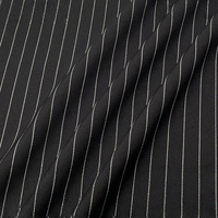 Tissu rayé noir prêt à expédier, 1,2 cm d'espace, tissu rayé non élastique pour robe de travail pour homme, robe de cérémonie pour femme