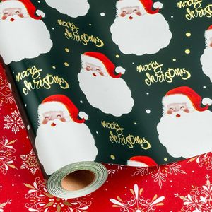 MAYPLUSS Christmas <b>Wrapping</b> <b>Paper</b> 17in X 33ft Green Santa Claus Gold Merry Christmas Art <b>Paper</b> Gift Wrap - Product Image 1