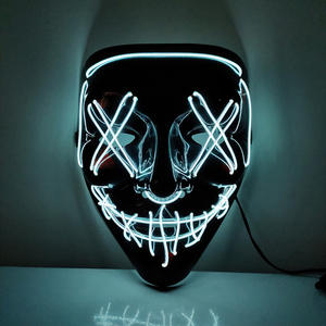 Animatronic Halloween Props Máscara Sangre Teñida <span class=keywords><strong>Terror</strong></span> LED Luz fría Máscara en forma de V Decoración Fiesta de Halloween - Product Image 4