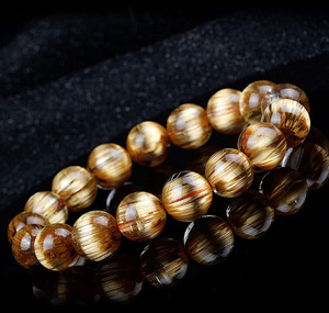 Bracelet en quartz rutilé œil de chat de haute qualité, or, pour homme et femme, cristal naturel authentique - Product Image 5