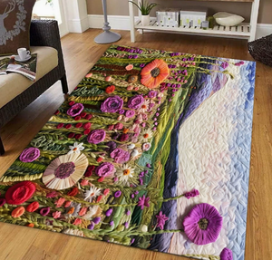 Tapis en velours brodé de fleurs et de cristaux pour salon, table basse, anti-poussière, facile d'entretien, tapis doux pour la maison, vente en gros, livraison directe - Product Image 4