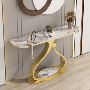 Mesa de Entrada Moderna de Lujo con Tablero de Roca, Consola Decorativa <span class=keywords><strong>para</strong></span> Sala de Estar, Mueble de Porche con Entrega a Domicilio, Decoración <span class=keywords><strong>para</strong></span> <span class=keywords><strong>Pasillo</strong></span> - Product Image 4