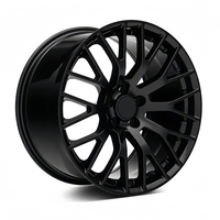 Roues multi-rayons personnalisées décalées 48mm 19x10 5x4.5 5x114.3 Roues forgées en alliage d'aluminium noir chromé brillant pour Mustang