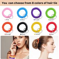 Porte-clés en plastique pour poignet, spirale élastique, élastique, pour fitness, gym, sport