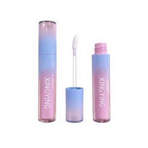 Tube de gloss à <span class=keywords><strong>lèvres</strong></span> en plastique à dégradé bicolore, double couche intérieure et extérieure transparente, conteneur cosmétique vide, diamètre 22 mm, personnalisable - Product Image 1