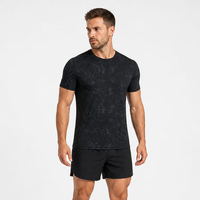 T-shirt de sport pour homme, coupe ajustée, manches courtes, col rond, personnalisé, respirant, léger, pour entraînement et fitness, OEM