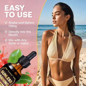 Solution Autobronzante Liquide à <span class=keywords><strong>Boire</strong></span> Goût Fraise Naturelle Végétalienne Marque Blanche – Complément Soin de la Peau pour Adolescents - Product Image 4