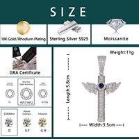 Nouveau Design aile sifflet pendentif mode breloques pierres précieuses pendentif collier VVS D Moissanite Hip Hop pendentif bijoux