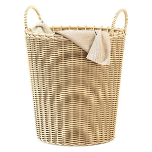 <b>Wicker</b> Laundry <b>Basket</b> <b>Round</b> Large Capacity Multifunction Storage <b>Basket</b> For Clothes Toys Bedroom Bathroom Organizer - Product Image 5