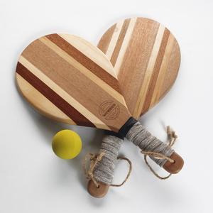 डेकोक ब्राजीलवुड पेशेवर लकड़ी उच्च गुणवत्ता वाले सुंदर समुद्र तट बॉल रैकेट सेट - Product Image 1