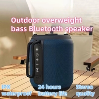 Speaker Portabel Tahan Air dengan Subwoofer Kuat Nirkabel untuk Rumah, Luar Ruangan, Mobil, Kartu, Boombox Kecil