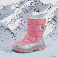 Nouveaux modèles de bottes d'hiver roses, bottes de neige thermiques pour bébé fille, en peluche, imperméables, à enfiler, mi-hautes, bottes de ski, chaussures pour enfants, 27-39, prix bas