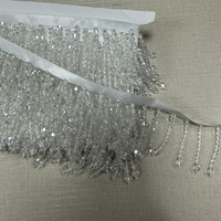 Frange de perles en cristal en stock, 19 couleurs, ruban à pampilles en forme de goutte pour décoration de costumes de carnaval et de robes de danse