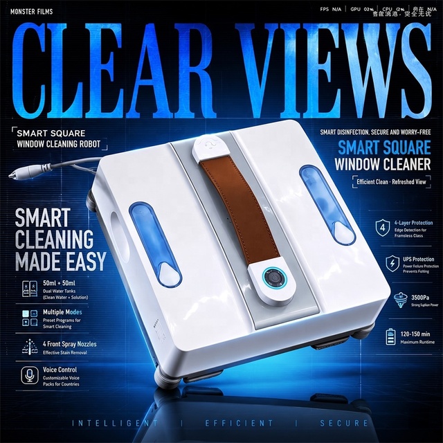 Fully Automatic Window Cleaner | Private Mold Customization | 20-30 Min Runtime for High-Rise Glass