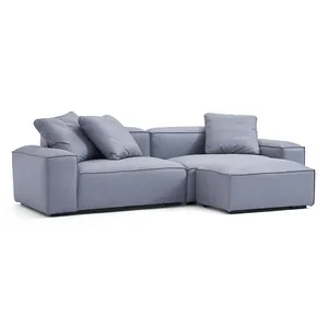 Sıcak satış Modern deri kanepe seti mobilya oturma odası kanepe Chase ile İtalyan tasarım kesit kanepe
