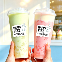Gobelets en plastique transparent givré en gros, gobelets rigides en PP pour café, lait, boba, bubble tea avec couvercles, gobelets en plastique givré personnalisés pour café