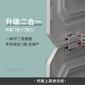 Modern Foldable Plastic <b>Storage</b> Cabinet For Bedroom Home Use With Hanging Rod And <b>Shelves</b> - Product Image 4