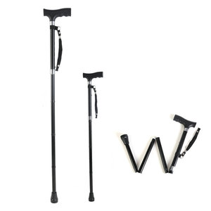 Bastón de Aluminio Telescópico Plegable con Punta de Goma Ajustable para Personas Mayores, para Senderismo y Trekking - Product Image 1