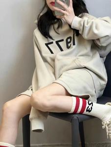 Sudadera con Capucha para Mujer, Estilo Informal, 100% Algodón, Diseño Desgastado, Venta Caliente - Product Image 5