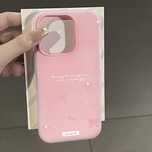 เหมาะสำหรับเคสไอโฟน 17 โปรแม็กซ์ โบว์สีชมพูสไตล์เกาหลี รูขนาดใหญ่ เคสโทรศัพท์กันกระแทก - Product Image 6