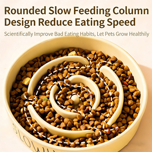 Bol de Nourriture Surélevé pour Chien et Chat en Céramique à Rayures, Antidérapant, Facile à Nettoyer, Longue Durée de Vie, Stock Disponible, Vente Chaude - Product Image 2