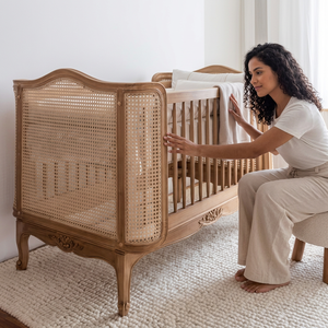 Cuna de bebé de lujo hecha a mano, cuna de mimbre estilo boho, cama de bebé de mimbre natural, cuna de mimbre estilo boho para habitación infantil. - Product Image 1