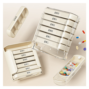 Nhà Máy Giá Xách Tay 28-Ngày 4-Thời Gian <span class=keywords><strong>Pill</strong></span> Organizer 300G Cầu Vồng PS Nhựa Hộp Thuốc Hàng Tuần Thuốc Lưu Trữ Trường Hợp Làm Pet - Product Image 4