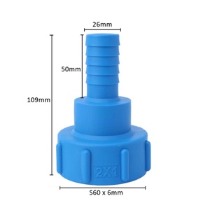 Adaptateur pour réservoir IBC S 60 X 6 vers 1/2, 3/4, 1, 1.2, 1.5, 2 pouces, raccord de réservoir d'eau en plastique, raccord réducteur pour fût IBC avec joint - Product Image 4