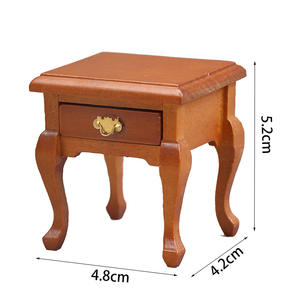 Accessoires pour maison de poupée 1:12, meubles miniatures européens blancs purs, modèle de meuble en bois à monter soi-même, armoire latérale avec table de chevet, armoire de rangement - Product Image 3