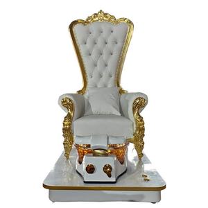 White European Style High <b>Back</b> Reclining Pedicure Foot Care Chair Colorful LED Lights Drainage Pump Massage Function Plastic - Product Image 4