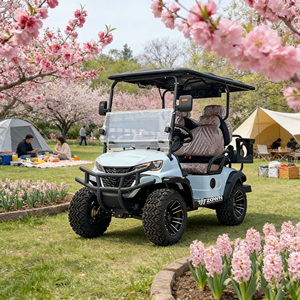 Voiturette de golf électrique 4 places couleur personnalisée avec éclairage LED pour location événementielle - Product Image 1