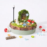 Scène de forêt de conte de fées créative à faire soi-même, micro-paysage en résine fait main, ornements de bureau, paysage miniature