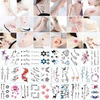 Tatouages temporaires imperméables sexy pour le bas du dos, autocollants de tatouage corporel pour femme nue