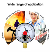 Manomètre de contact électrique de qualité industrielle Manomètre de contact électrique à diaphragme en acier inoxydable Boîtier scellé