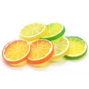 8*50 MILLIMETRI di Grandi Dimensioni Artificiali di Frutta Fette di Limone Giallo 3 di Colore Casa Decorazione di Frutta Fetta di Nuovo di Plastica Limone fetta Del Partito Decor